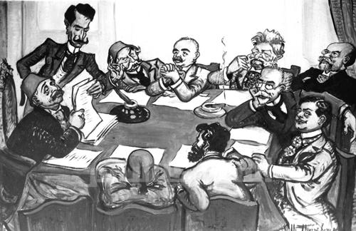 Constitutive Assembly of the AGBU, 1906, by caricaturist Saroukhan