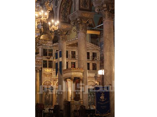 Inside Greek cathedral in Alexandria 