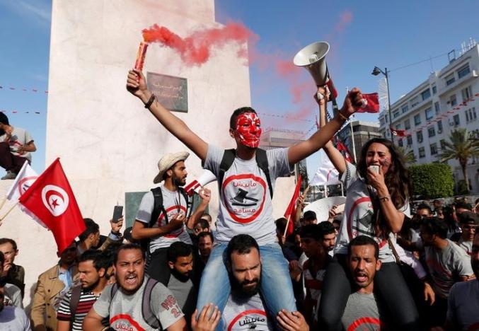 Tunisians protest in southern town after man sets himself alight - Egypt  Independent