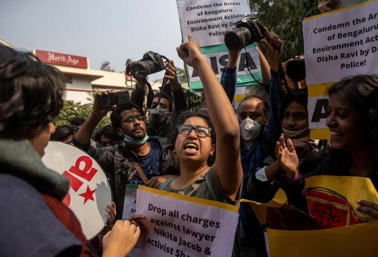 Students in Delhi protest against environmentalist&rsquo;s detention
