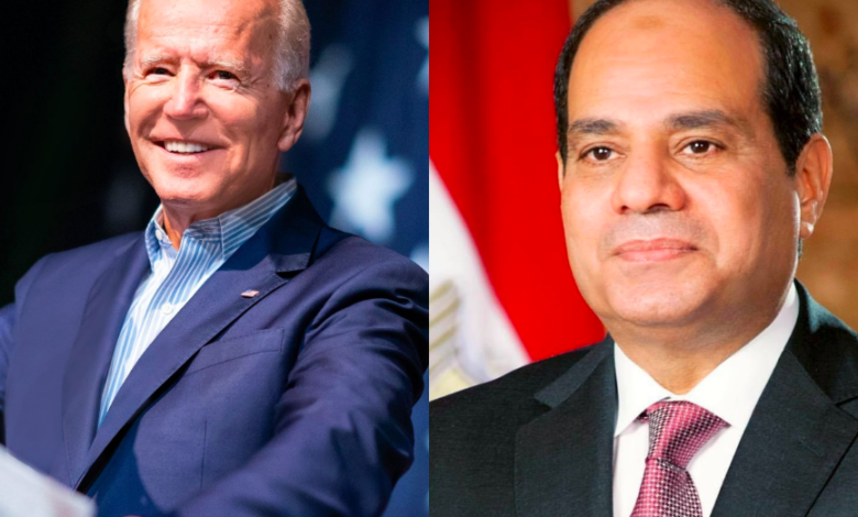 Egyptian President Abdel Fattah Al-Sisi and US President Joe Biden