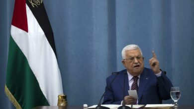FILE - In this May 12, 2021 file photo, Palestinian President Mahmoud Abbas speaks a meeting of the PLO executive committee and a Fatah Central Committee at the Palestinian Authority headquarters, in the West Bank city of Ramallah. Egypt has invited Israel, Hamas and the Palestinian Authority for separate talks that aim at consolidating the cease-fire that ended an 11-day war between Israel and the Gaza Strip’s militant Hamas rulers, an Egyptian intelligence official said Thursday, May 27. (AP Photo/Majdi Mohammed, File)
