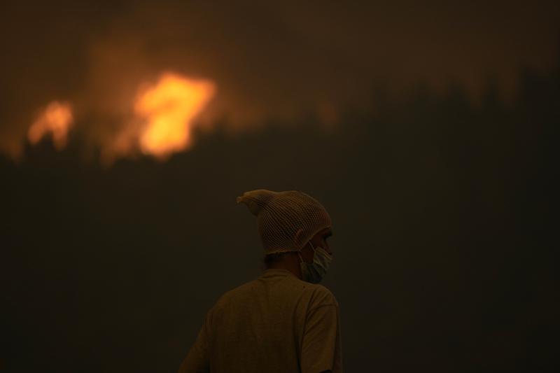 Fire devours Greek island forests as residents urged to flee
