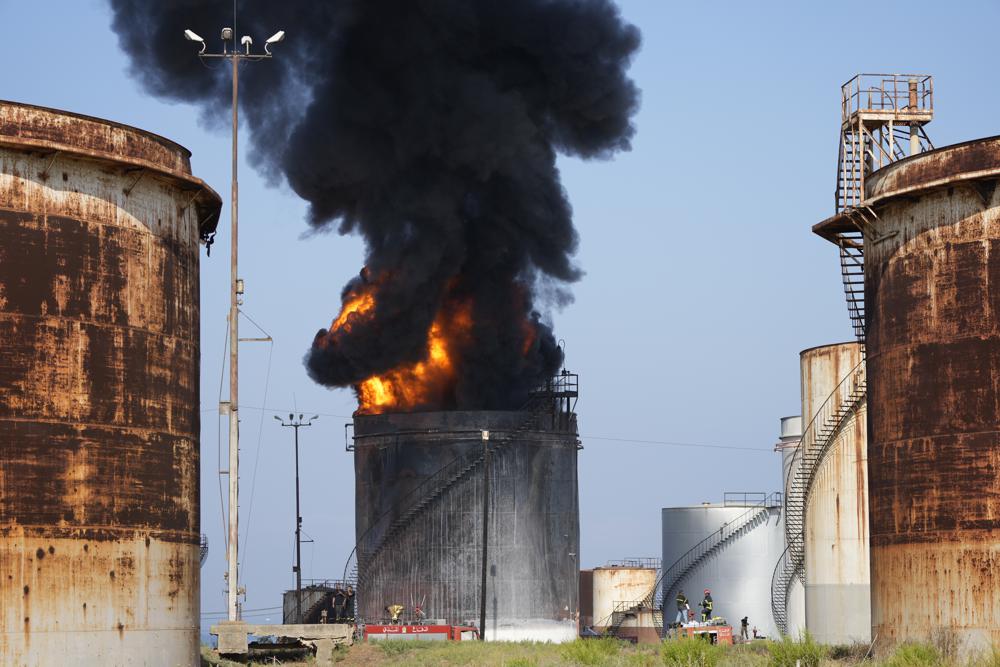 Huge fire extinguished at oil facility in southern Lebanon Huge fire extinguished at oil facility in southern Lebanon