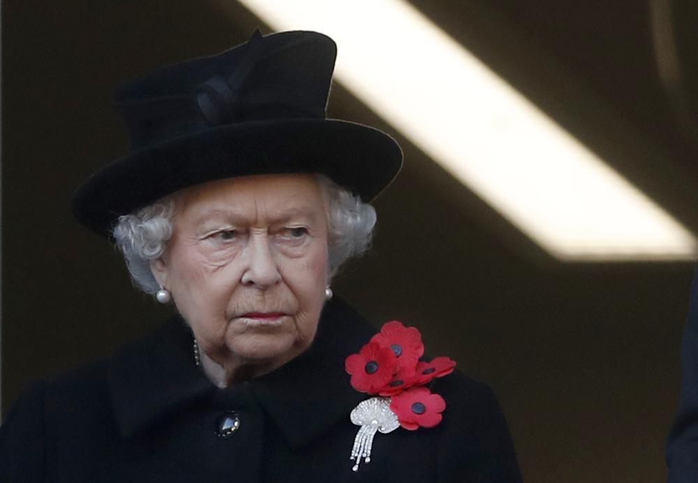 Queen sprains back, misses Remembrance Sunday service