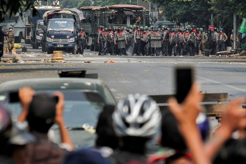 Five dead after Myanmar security forces ram car into Yangon protest &ndash; media