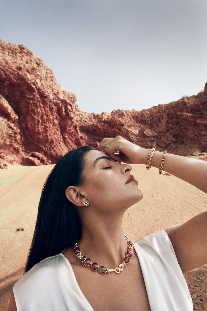 ‘Cabochon Snake Necklace’ and ‘Stone Snake Bracelet’ from Azza Fahmy’s ‘Wonders of Nature: Reimagined’ collection