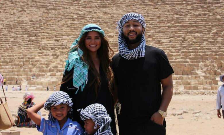 Giza Pyramids area hosts John Legend and his family