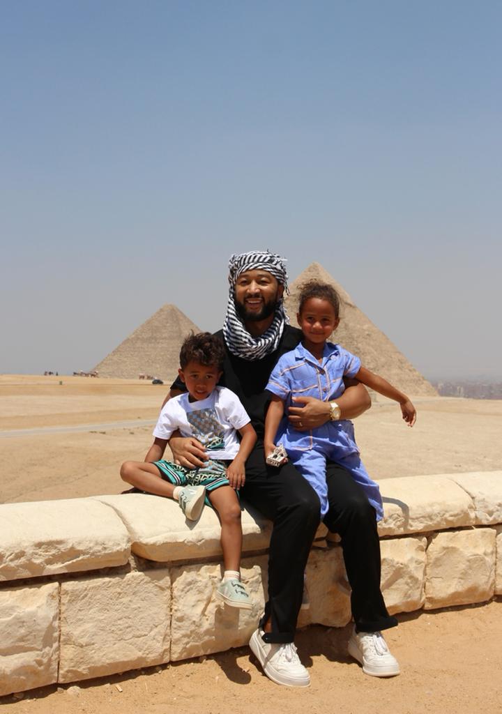 Giza Pyramids area hosts John Legend and his family