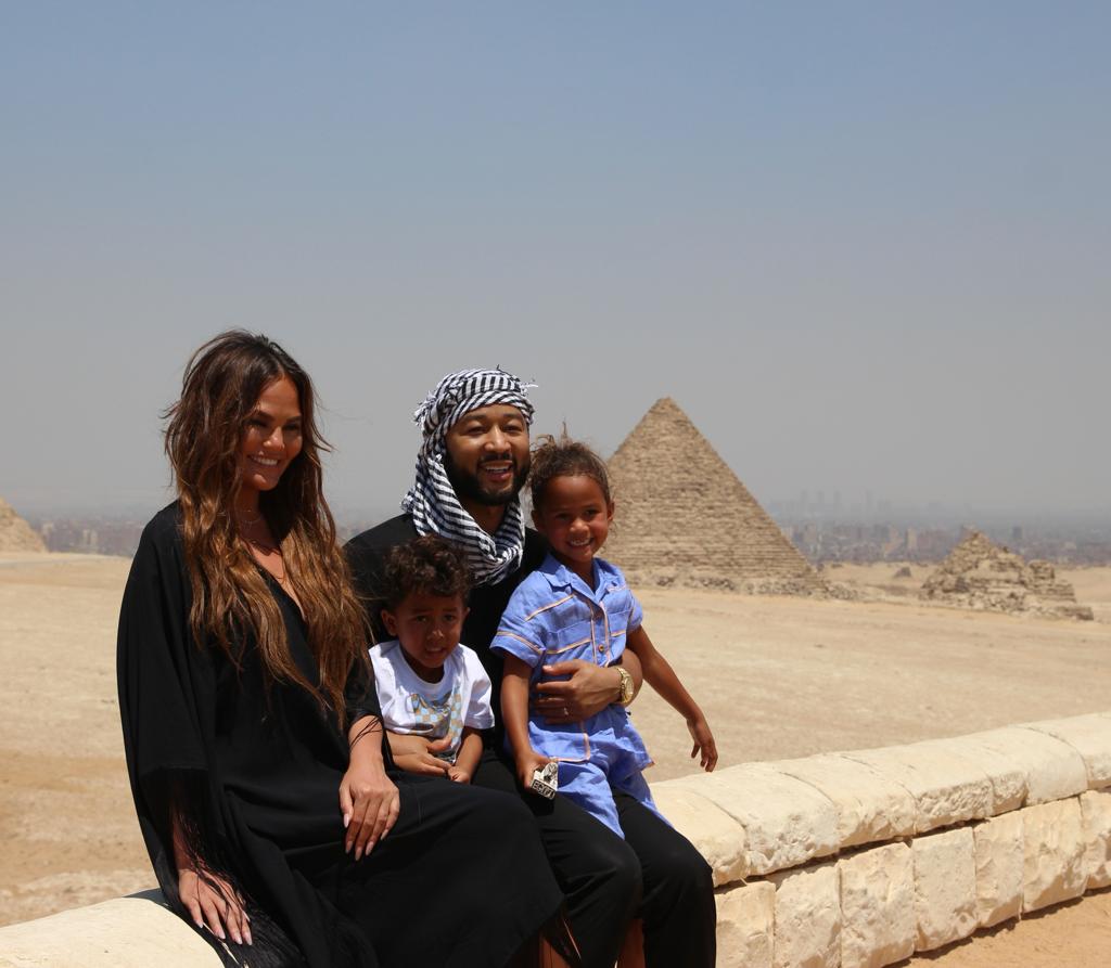 Giza Pyramids area hosts John Legend and his family