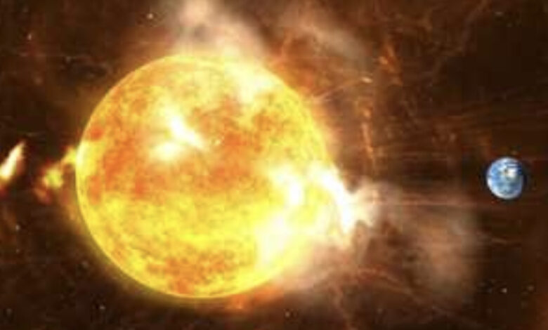 Large explosion behind sun could be seen from Earth this week