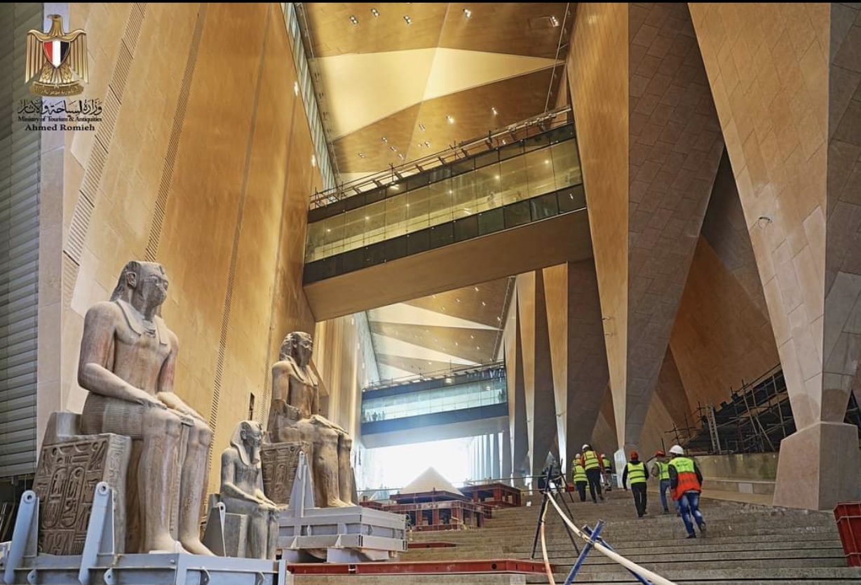 Work at the Grand Egyptian Museum's main building almost complete