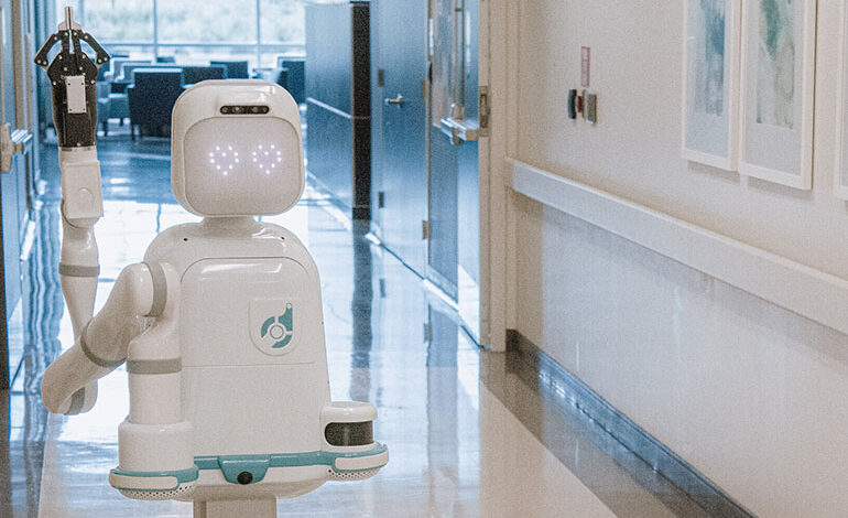 Moxi, a helper robot created by Diligent Robotics, can perform time consuming tasks for nurses. | Photo Credit: Diligent Robotics