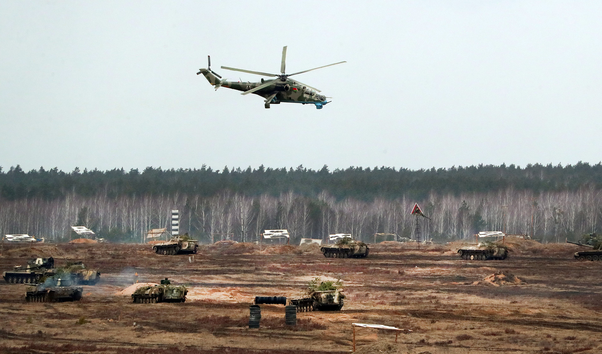 Ukraine looks anxiously toward its northern border as Russian troops flow into Belarus
