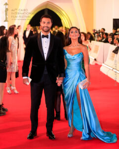 Actor Karim Fahmy and his wife at the Cairo International Film Festival