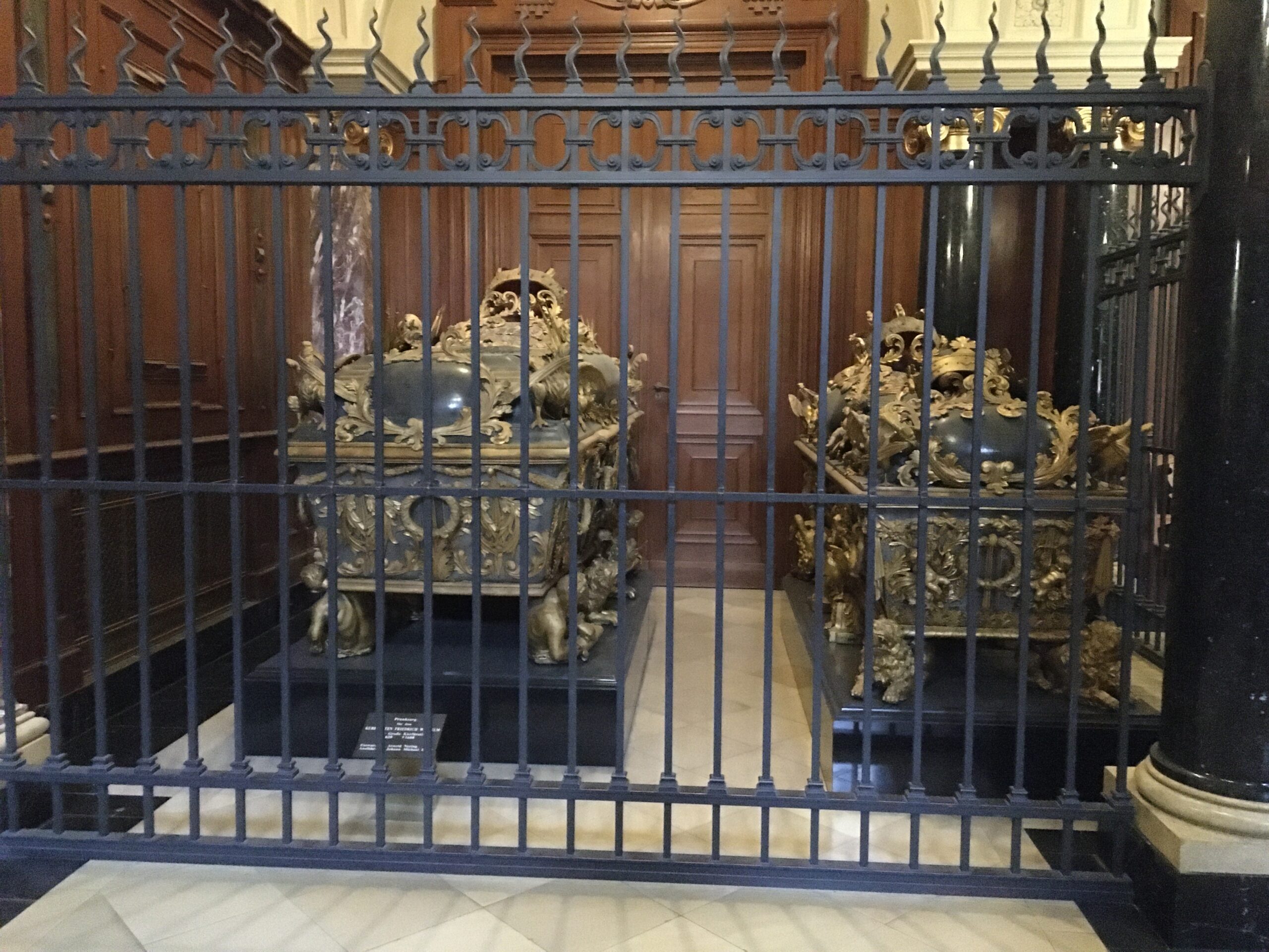Two tombs displayed inside the Berlin Cathedral.