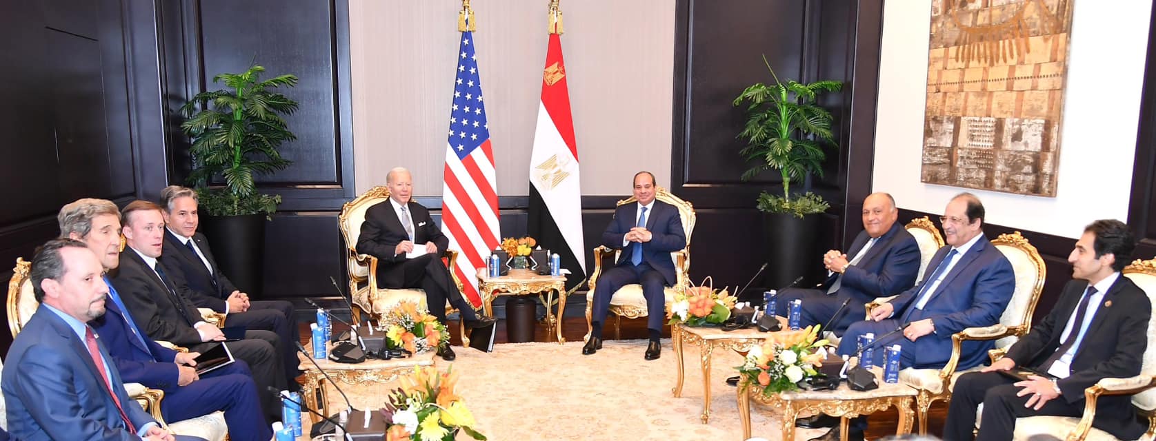 US President Joe Biden and Egypt President Abdel Fattah al-Sisi during COP27 in Sharm El-Sheikh, Egypt. 