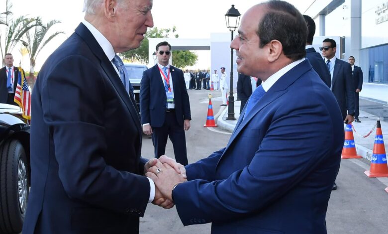 Egypt President Abdel Fattah al-Sisi receives US President Joe Biden in Sharm El-Sheikh, Egypt.2