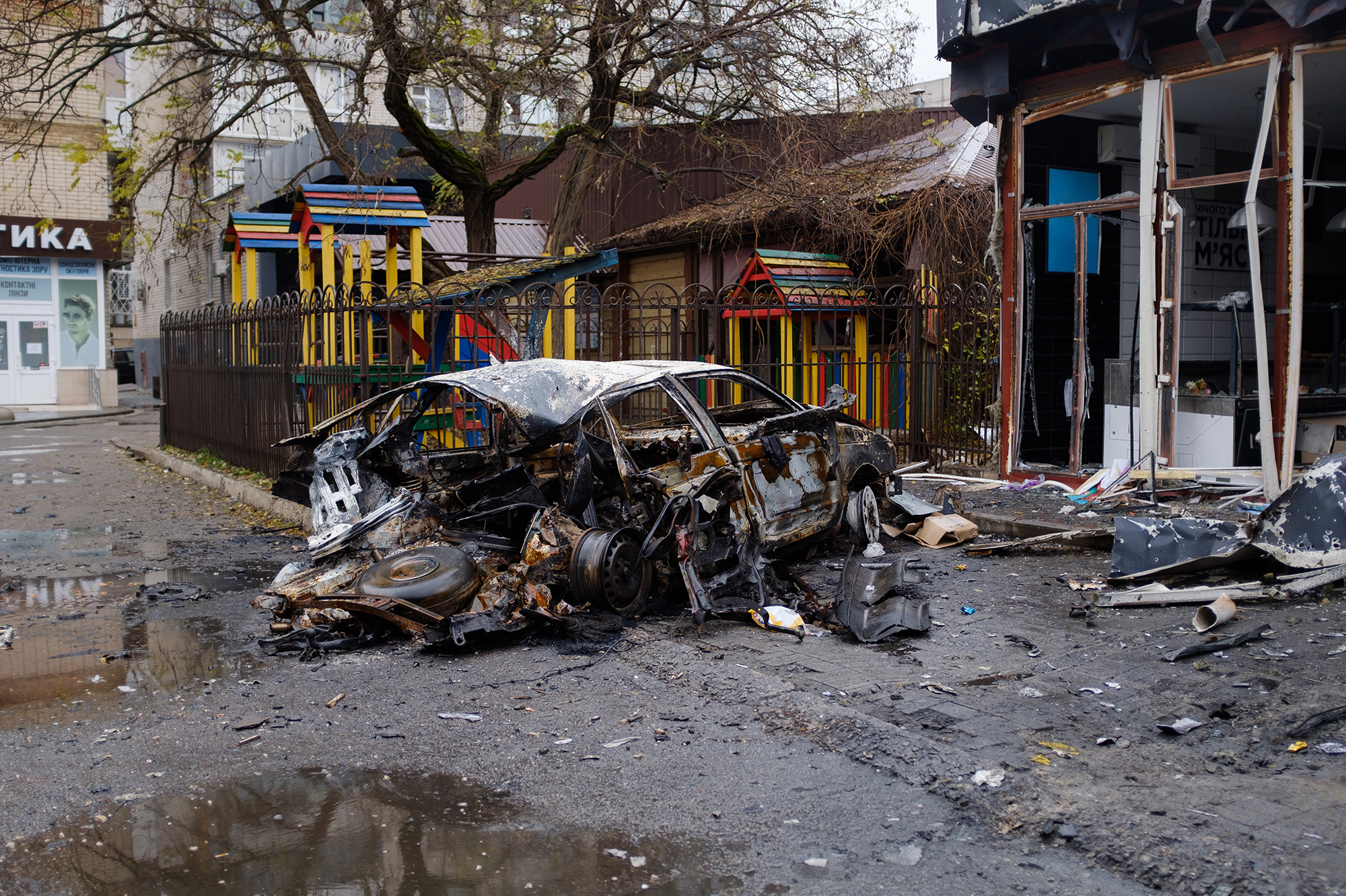 Desperation and defiance on show in Kherson as Russians shell city just two weeks after pulling out