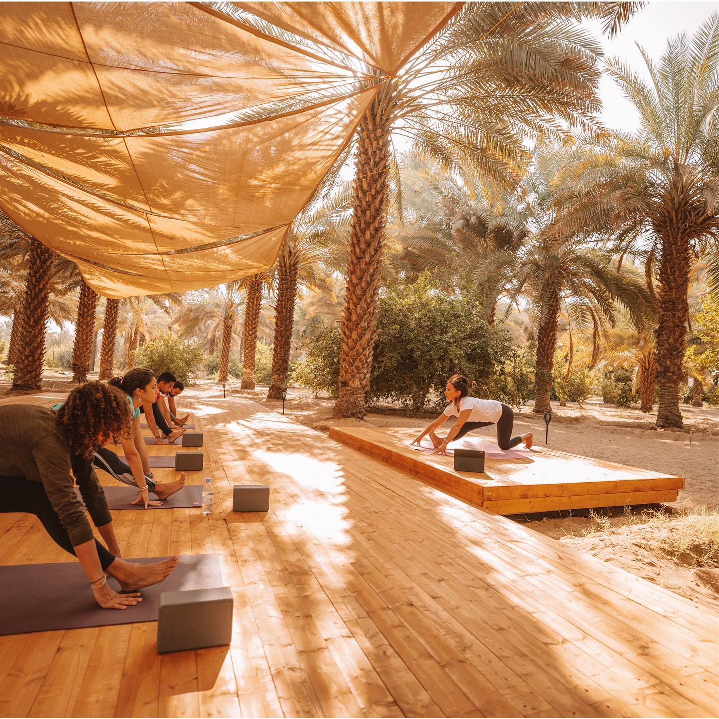 Outdoor yoga at AlUla.