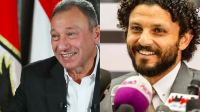 Mahmoud al-Khatib, Al-Ahly Club President and Hossam Ghaly, a member of the Al-Ahly club’s board of directors.