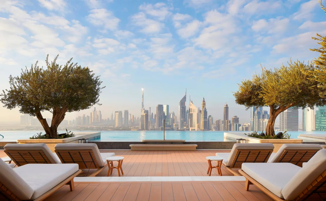 The UAE’s longest suspended infinity pool just opened on the world’s longest cantilever building
