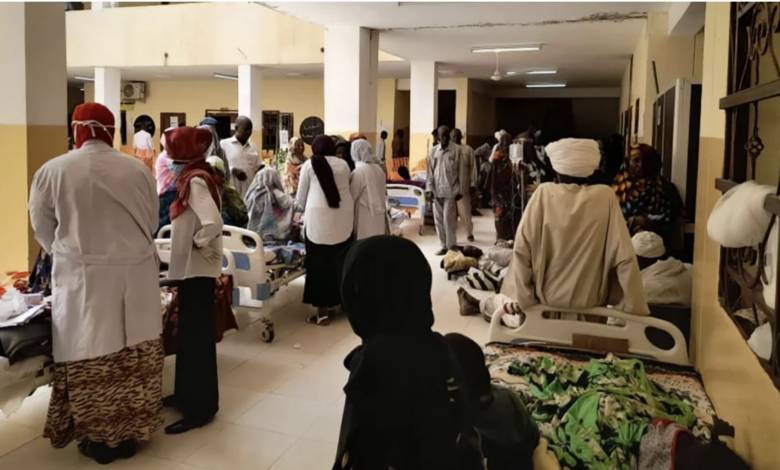 People wait to receive treatment at a hospital in El Fasher, Sudan, in May 2023. from Mohamed Gibreel Adam/MSF