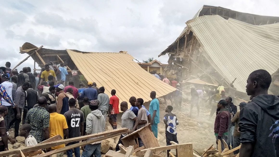 21 people die as school building collapses in Nigeria when students were taking exam