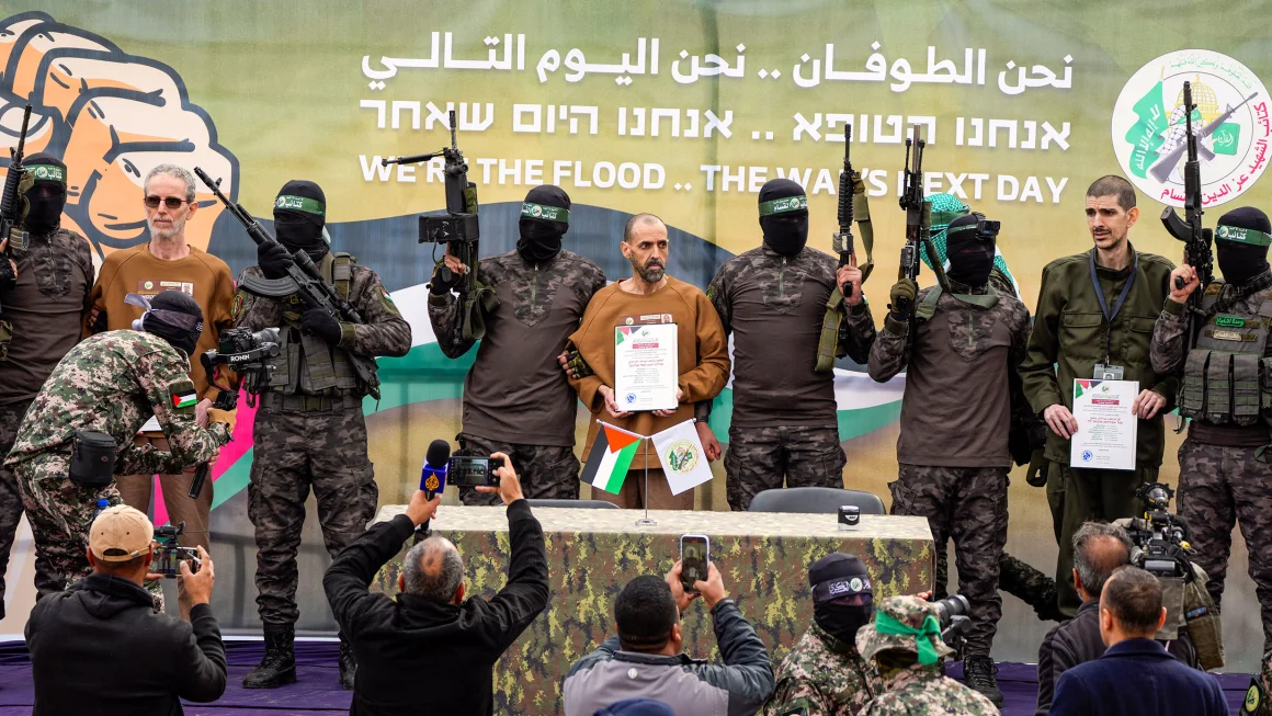 Hamas frees three hostages as Israelis concerned by their frail appearance