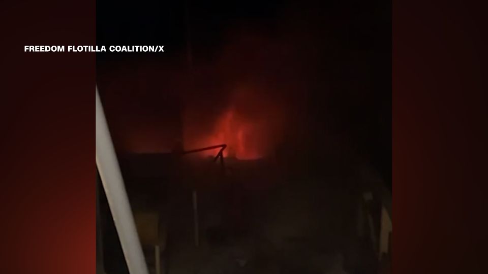 Aid ship bound for Gaza catches fire after alleged Israeli drone attack off Malta