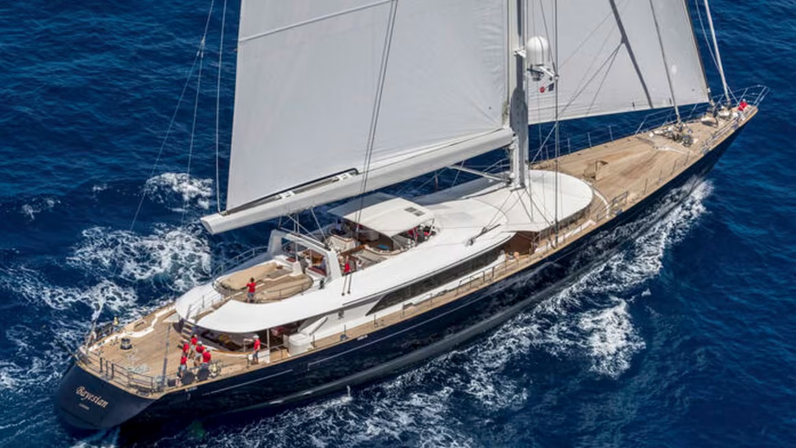 Sunken Bayesian superyacht lifted partially out of water in salvage operation