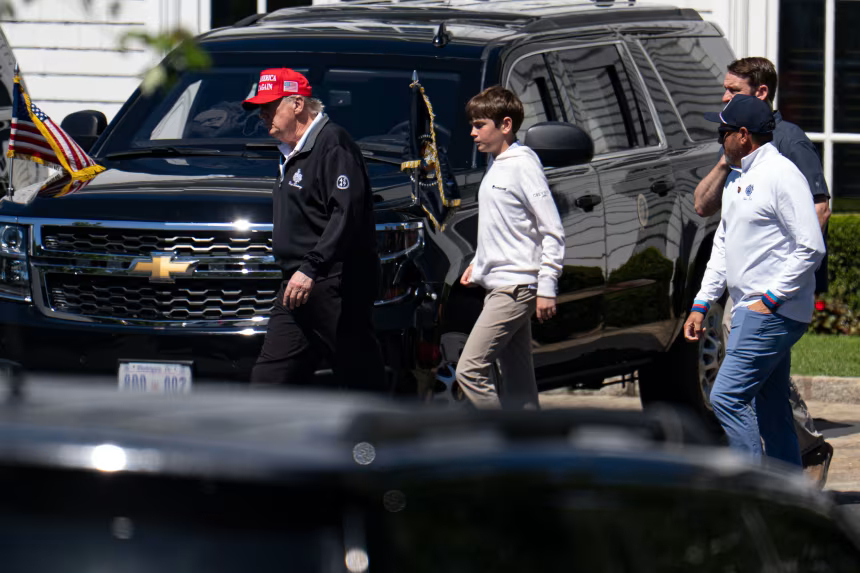 Where is Donald Trump today? On the golf course