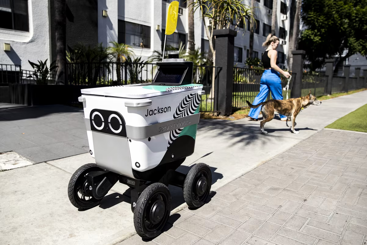 Food delivery robots have human names and blinking eyes. But they&rsquo;re not our friends