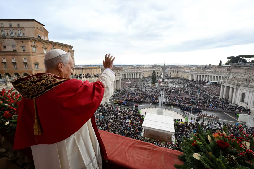 In first Christmas message, Pope Leo decries Palestinians in Gaza forced to shelter in tents from &lsquo;rain, wind and cold&rsquo;