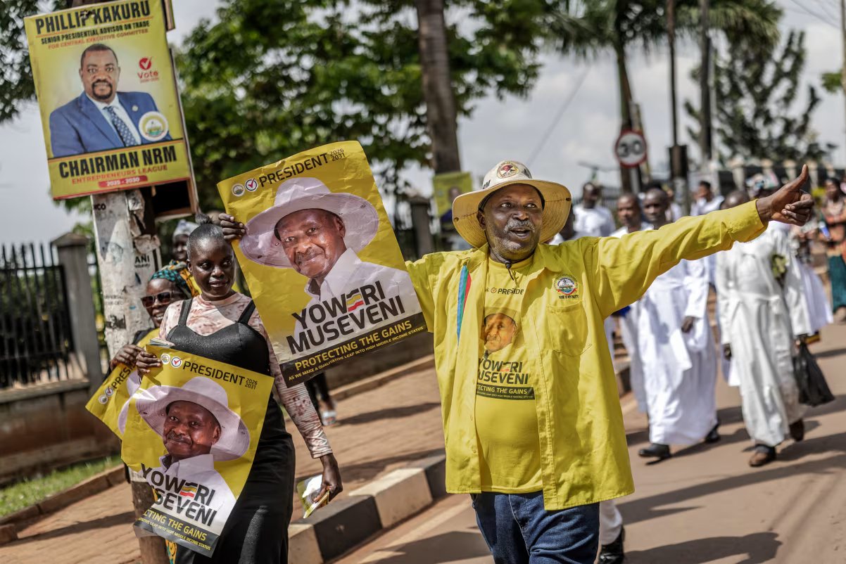 Uganda&rsquo;s Museveni wins re-election as opposition leader remains at large