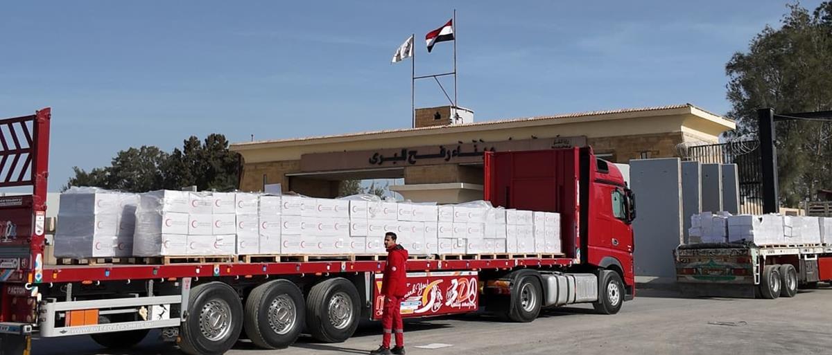 123rd aid convoy enters Gaza via Rafah border terminal