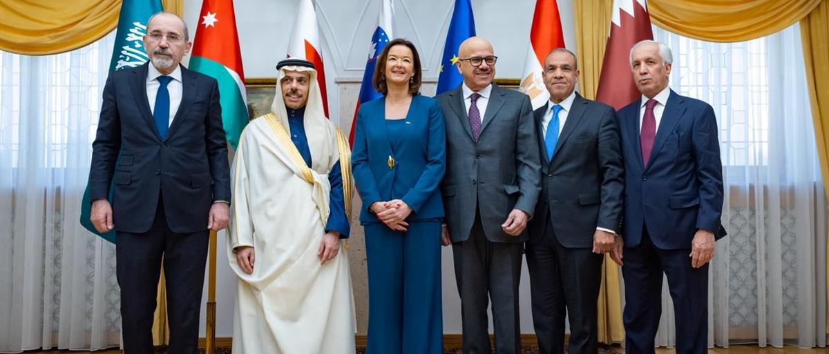 FMs of Egypt, Saudi Arabia, Jordan, Bahrain, Qatar hold talks with Slovenian Deputy PM