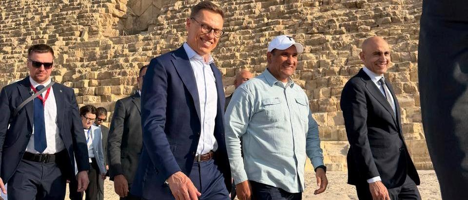 Finnish President visits GEM, Giza Pyramids