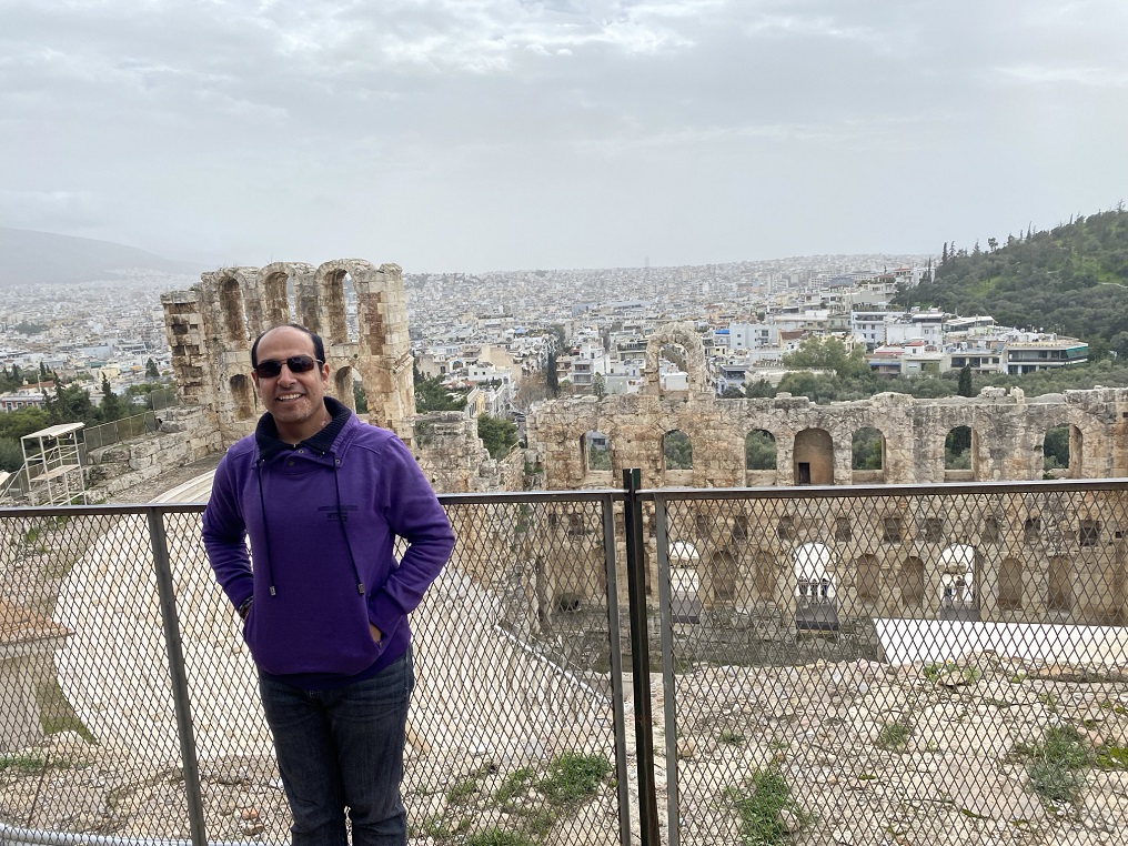 Journalist Melad Hanna in his visit to Athens, Greece.
