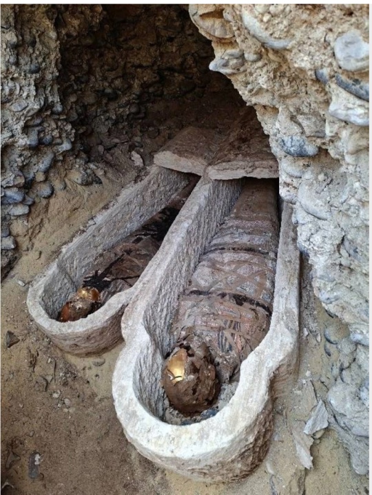 Roman tomb unveiled in Egypt’s Minya with golden-tongued mummies and statues