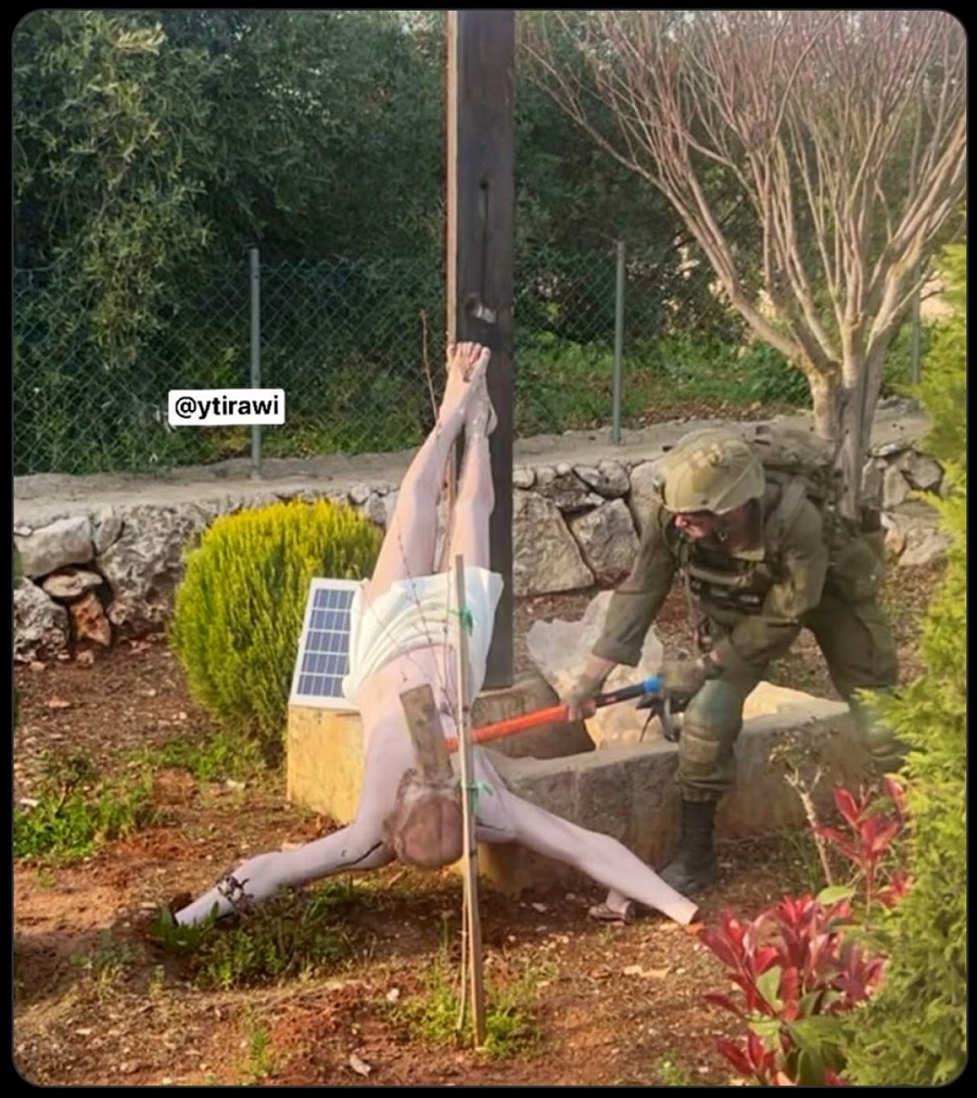 Photo shows Israeli soldier damaging Christ statue in Lebanon and military says it’s investigating