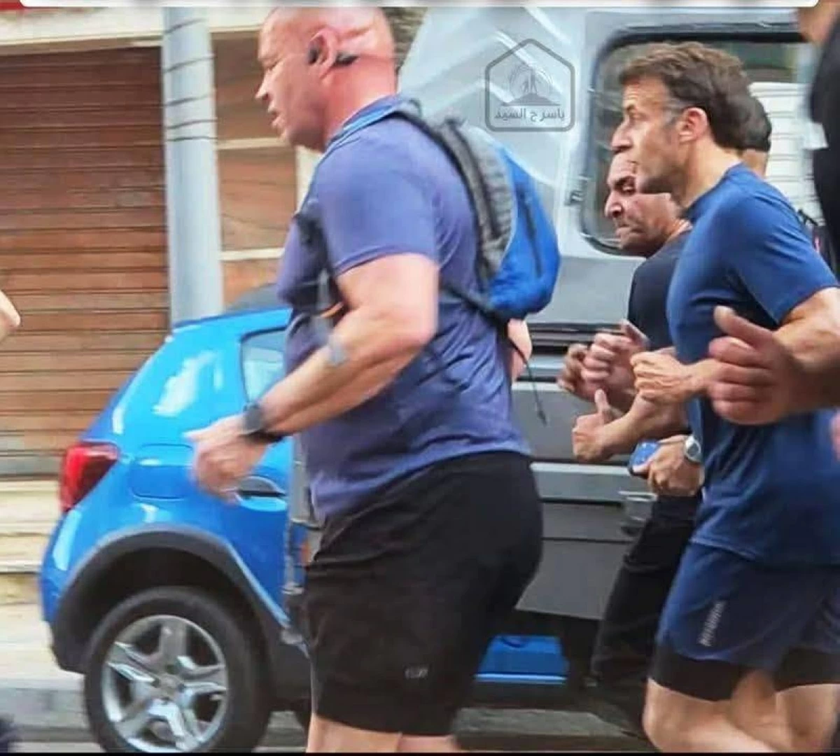 Video: French President Emmanuel Macron jogs through Alexandria&rsquo;s historic streets
