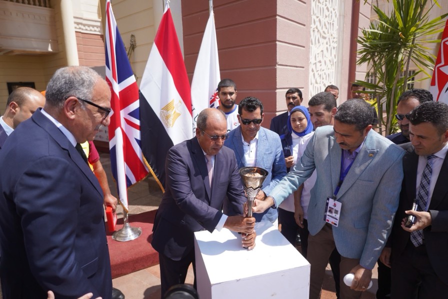 The British University in Egypt hosts torch relay for the 12th All-Africa University Games-1