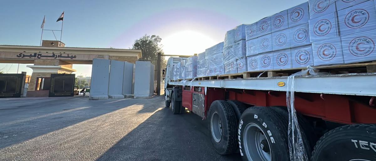 260th humanitarian aid convoy heads to Gaza Strip