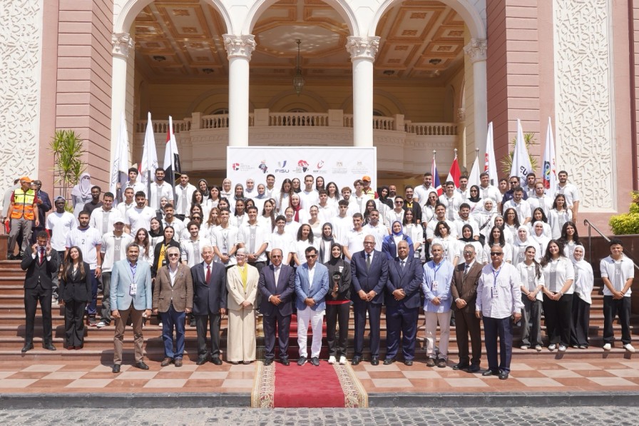The British University in Egypt hosts torch relay for the 12th All-Africa University Games