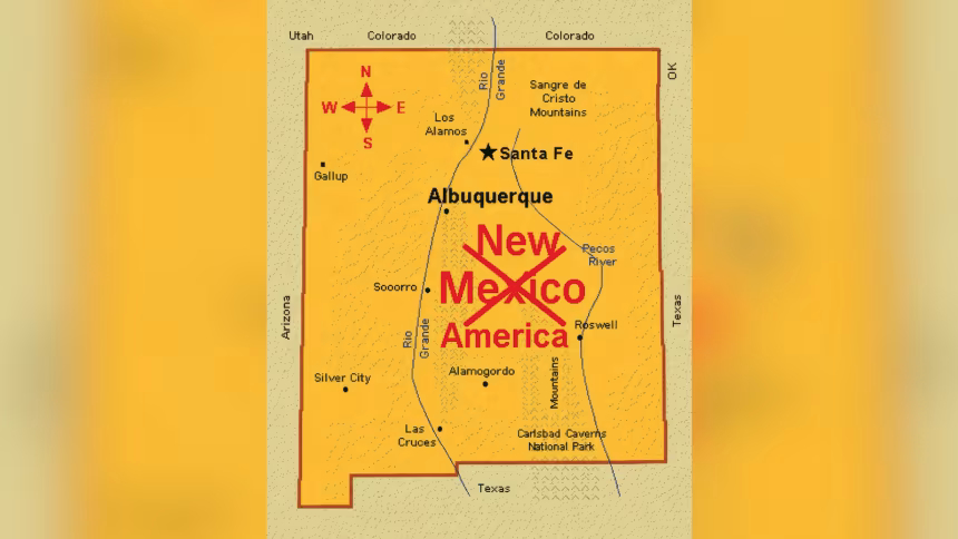 Trump shares map that renames New Mexico as &lsquo;New America&rsquo;